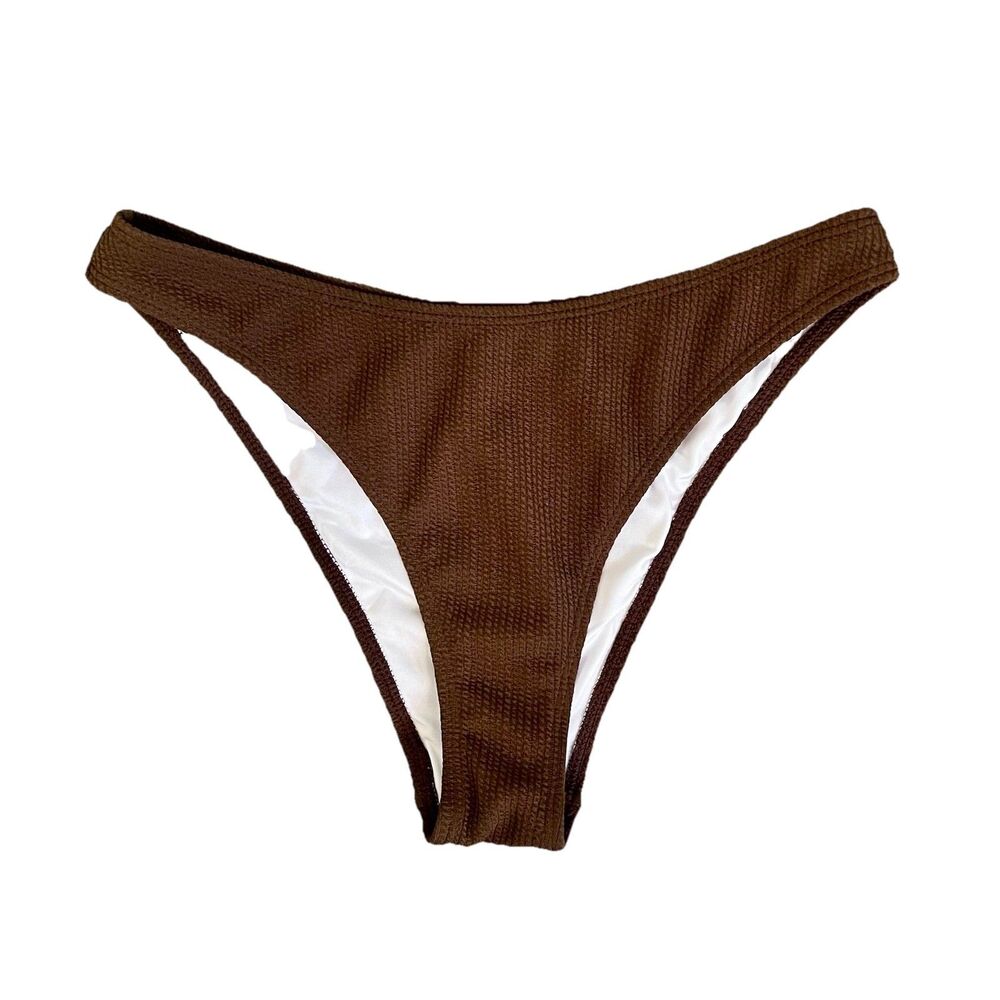 Samiol Brown Low Waisted Moderate Coverage Swim Bottoms Women's Size Medium NEW